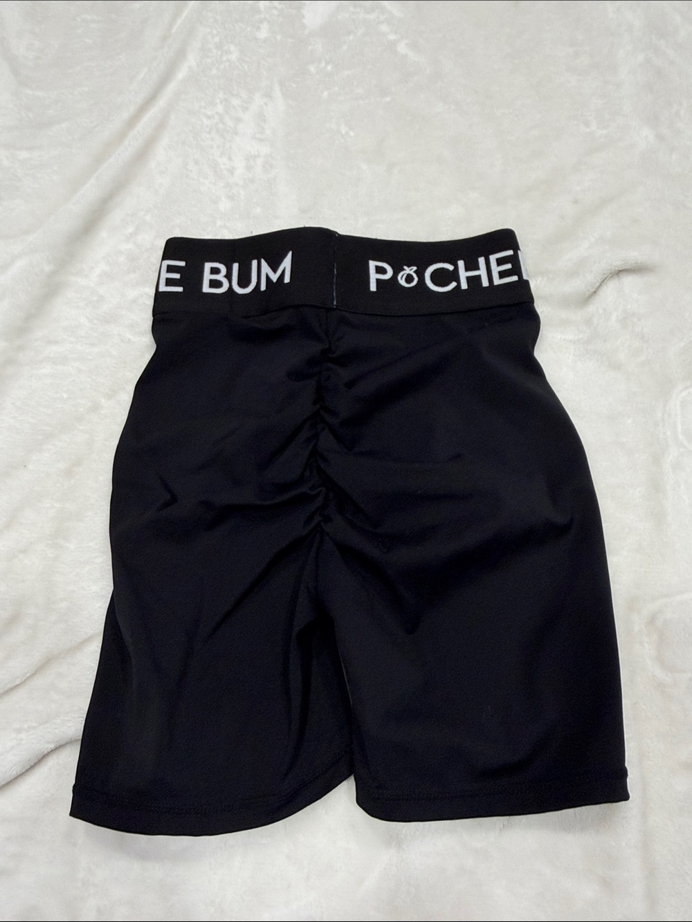 PcheeBum Black Scrunch-Back Women's Bike Shorts